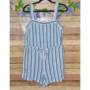 Gap Womens 8 Blue Striped One Piece Shorts Romper Coastal Beach Preppy Nautical